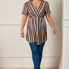 Casual Stripe Print Dress with Belt