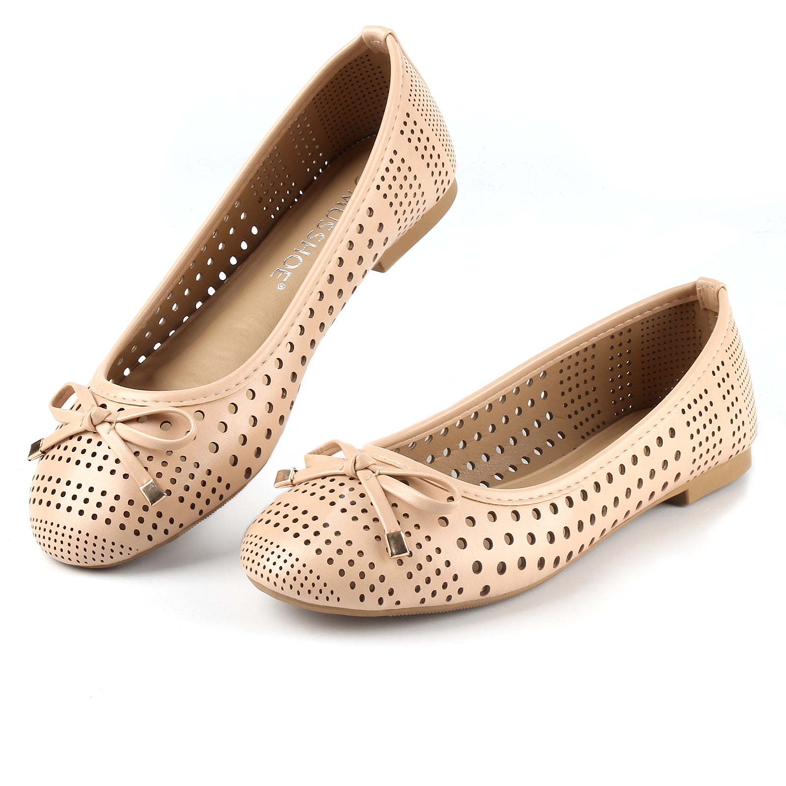Women's Hollow Out Bowknot Flat Shoes Slip On Casual Wear resistant Shoes