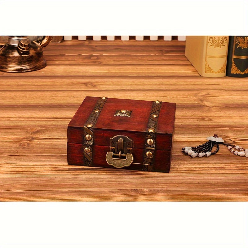 Wooden Ring Box Jewelry Organizer Decorative Trinket Case Home Decor