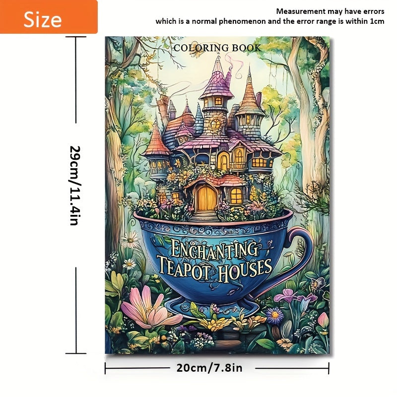 Deluxe Teapot House Coloring Book 22 Pages Halloween Christmas Birthday