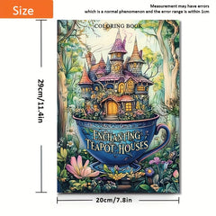 Deluxe Teapot House Coloring Book 22 Pages Halloween Christmas Birthday