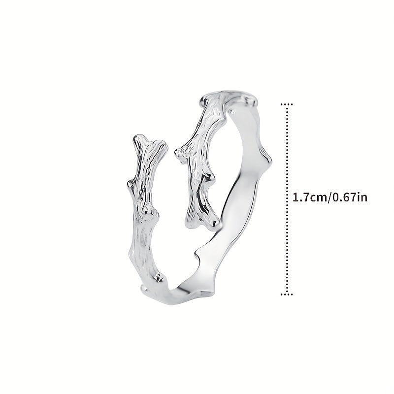 S925 Sterling Silver Dead Branch Open Ring For Girls