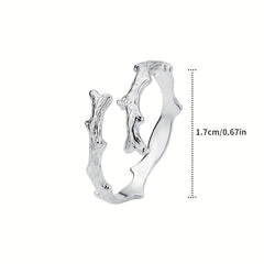 S925 Sterling Silver Dead Branch Open Ring For Girls