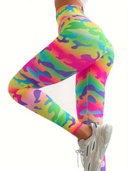 Leopard Print High Waist Tummy Control Fitness Pants