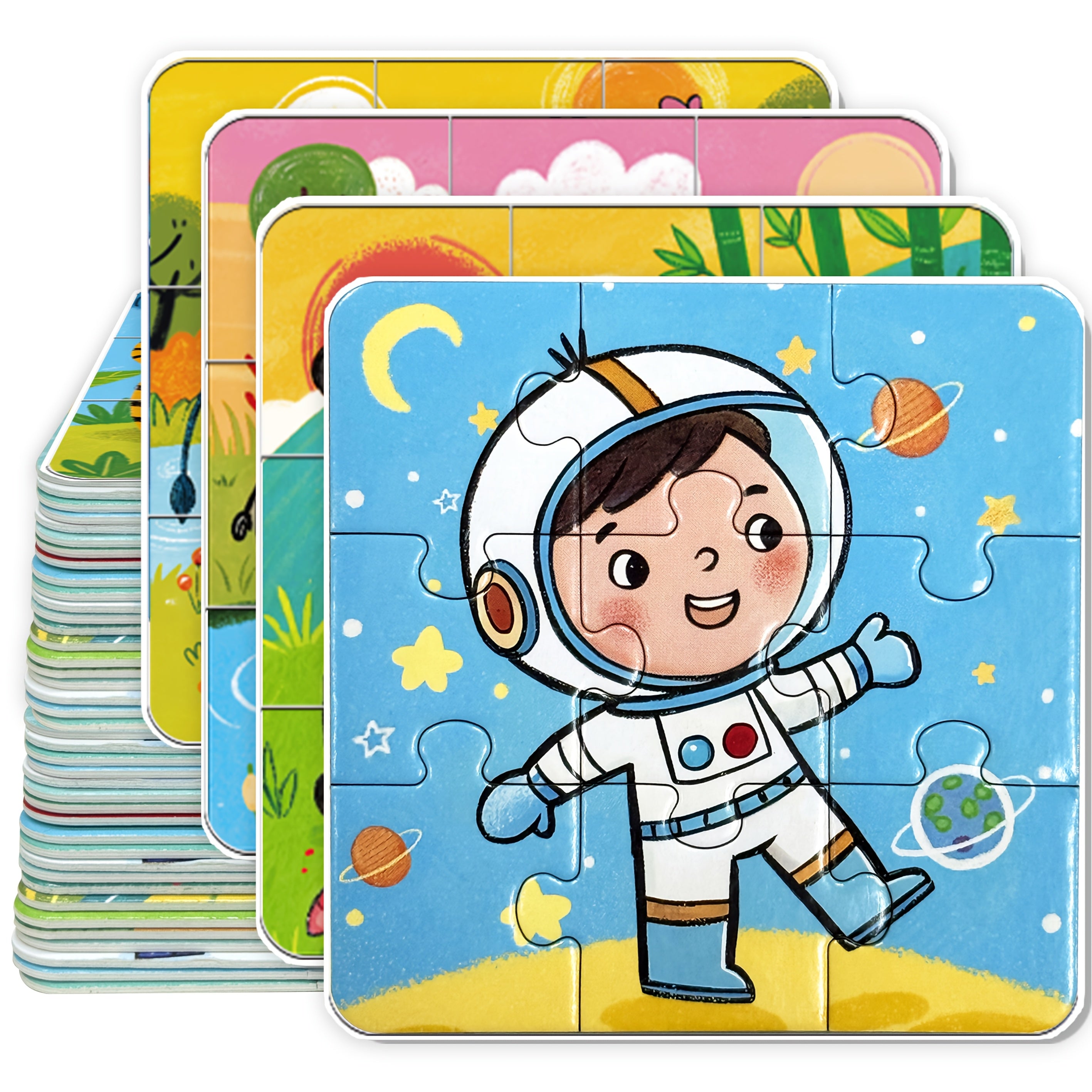 Space Theme Jigsaw Puzzles for Kids, Educational Toy with Astronaut Planets