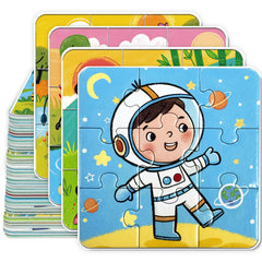 Space Theme Jigsaw Puzzles for Kids, Educational Toy with Astronaut Planets