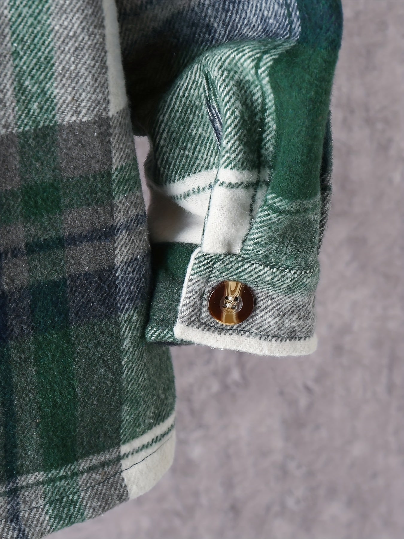Boys Plaid Print Hooded Shirt Coat Long Sleeve Casual Button Closure