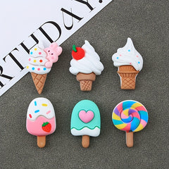 10pcs DIY Rabbit Ice Cream Ear Fridge Decoration Stickers with Adhesive Glue