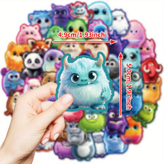 50pcs Colorful Furry Monster Vinyl Stickers for Laptops Water Bottles Cars