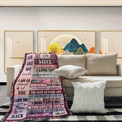 Soft & Warm Envelope Print Blanket for Niece from Aunt - Perfect for Couch Sofa
