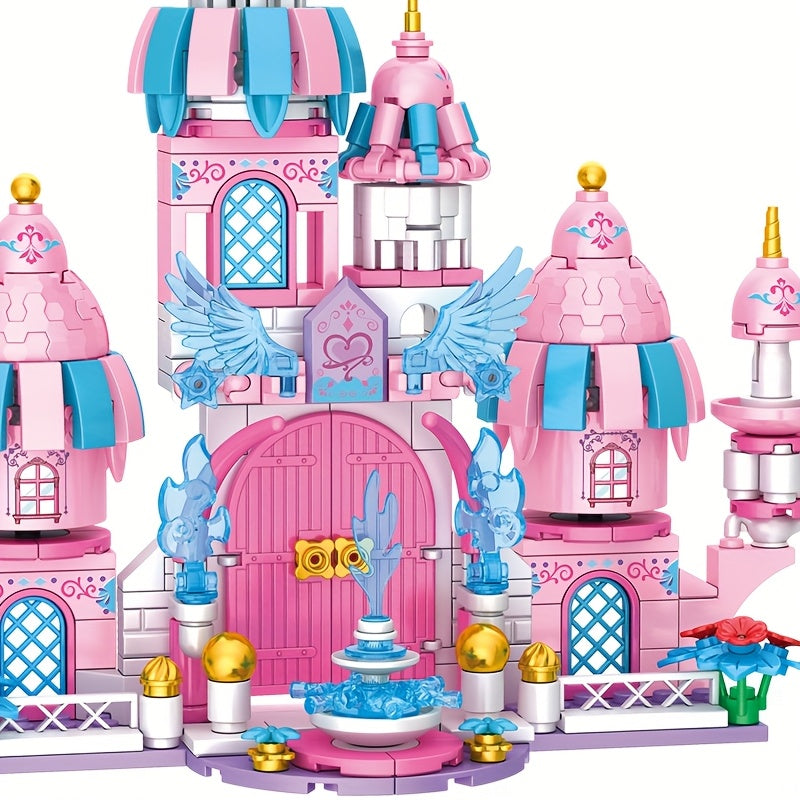 Vintage Princess Castle DIY Assembly Toy, Educational Block Puzzle