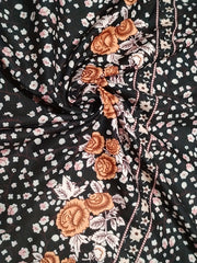Vintage High Waist Floral Print Button Front Skirt for Spring & Summer