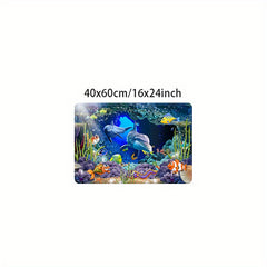 3D Underwater World Printed Kitchen Rug Non-slip Mat
