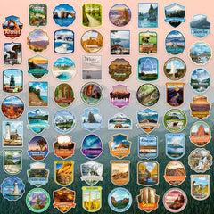 102 National Park Stickers Outdoor Adventure Waterproof Vinyl Travel Stickers