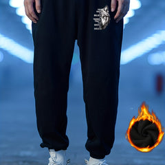 Wolf Pattern Casual Stretch Joggers Men's Sweatpants