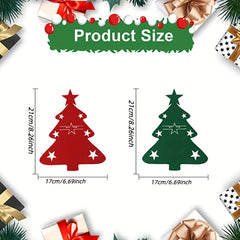 5pcs Christmas Tree Cutlery Holders Felt Fork Spoon Bags