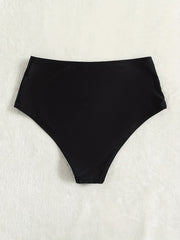 High Waist High Cut Bikini Bottom Beachwear