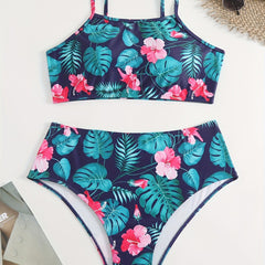 Tropical Print Swimsuit Set