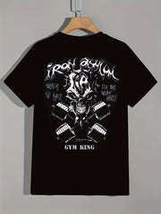 Skull Pattern Print Men's Short Sleeve T-shirt Graphic Tee