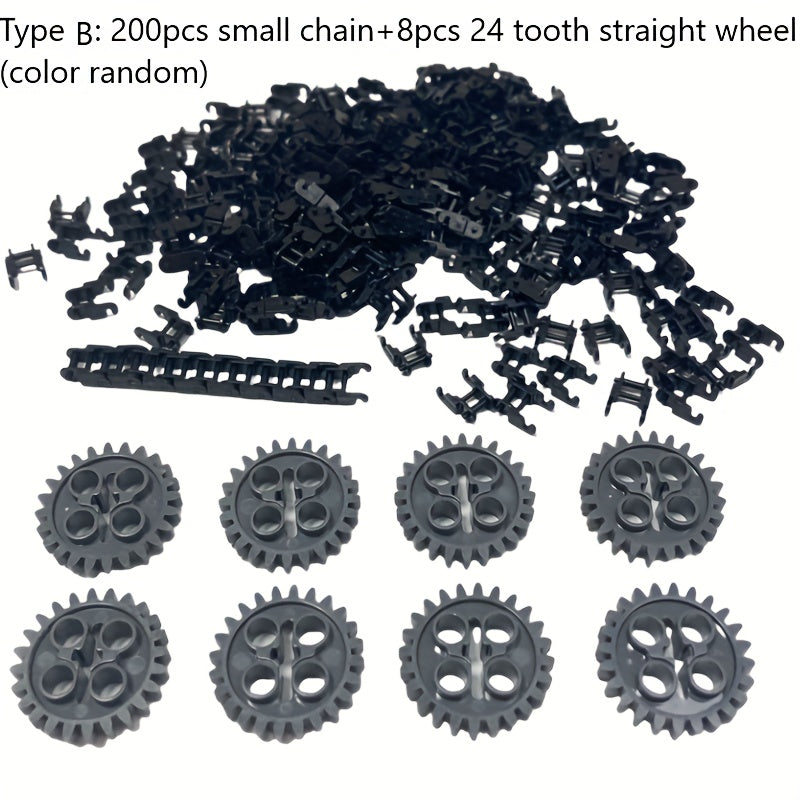 Chain Gear Bags MOC Technology Accessories Mechanical Gear Building Blocks