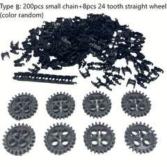 Chain Gear Bags MOC Technology Accessories Mechanical Gear Building Blocks