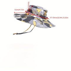 Camouflage Fishing Hat with Large Brim for Sun Protection