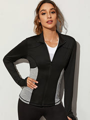 Long Sleeves Yoga Jacket Moisture Fitness Coat Women's Activewear