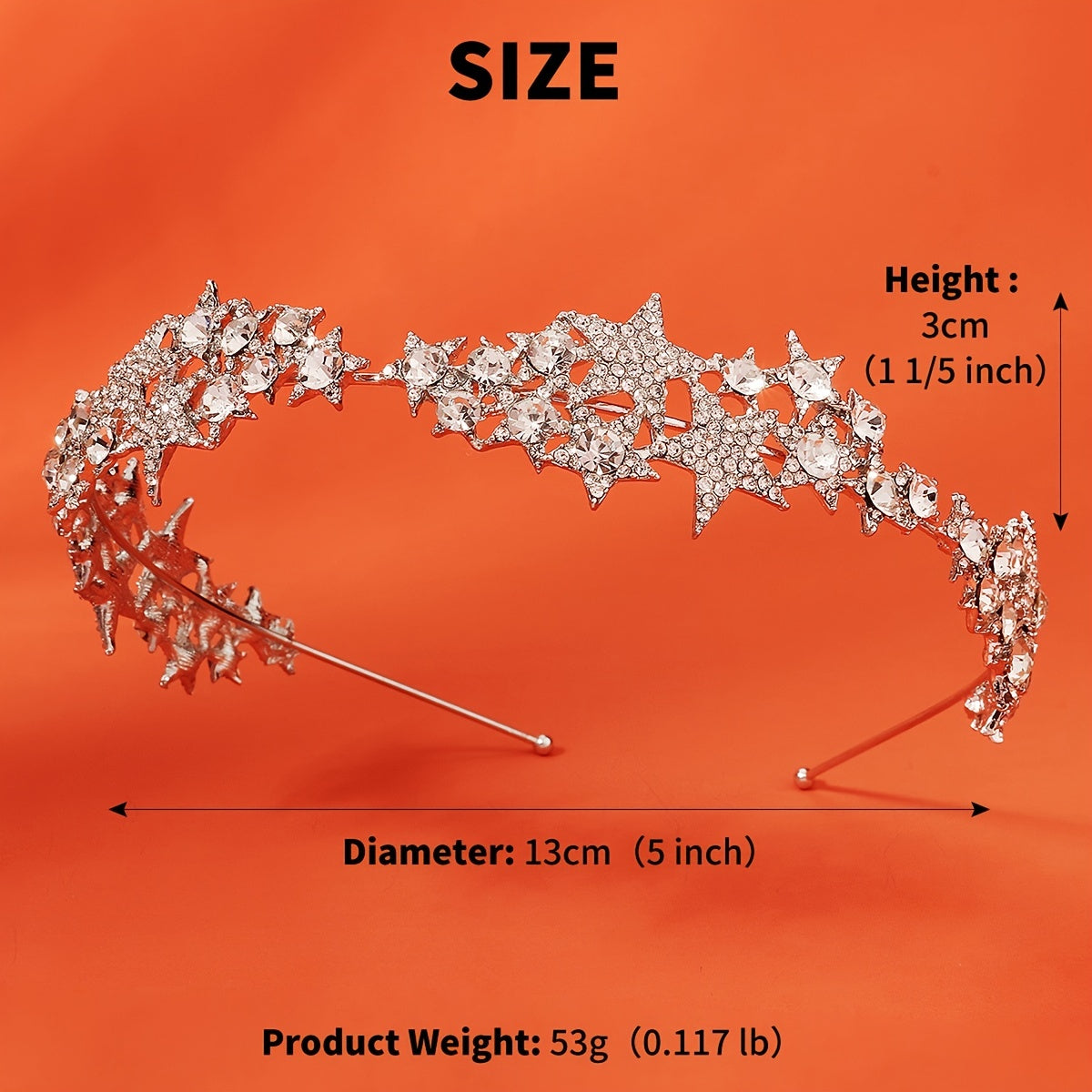 Crystal Stars Alloy Tiaras Crown for Women Prom Hair Accessories