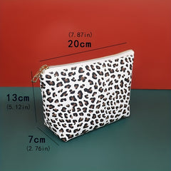 2Pcs Leopard Makeup Bag Small Cosmetic Pouch Waterproof Travel Toiletry Bag