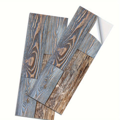 5pcs Wood Pattern Adhesive Floor Tiles 0.7mm PVC Flooring