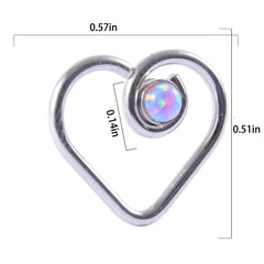 Opal Tragus Nose Ring Surgical Steel Cartilage Piercing