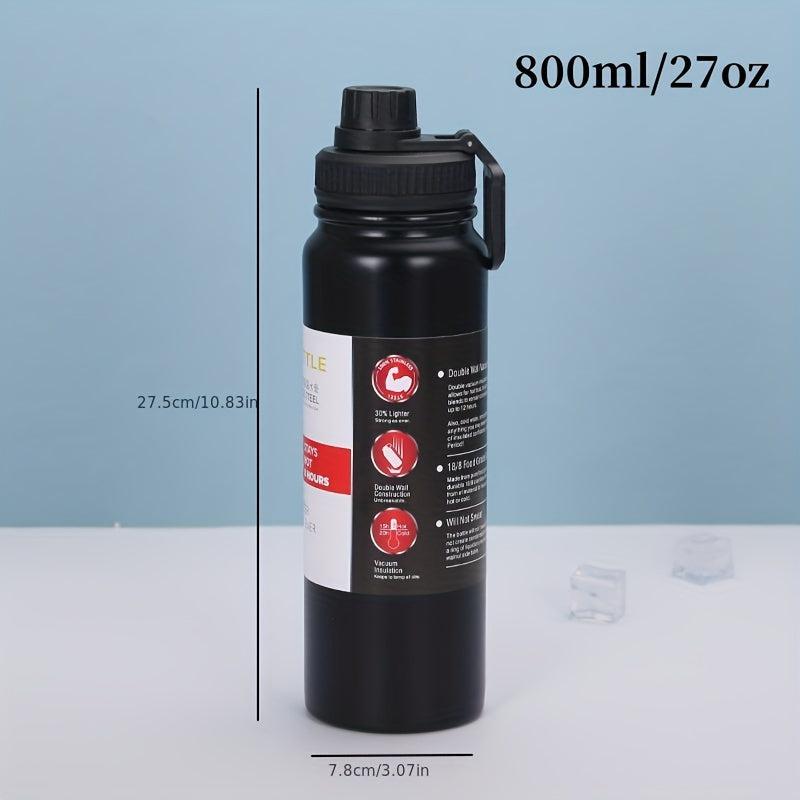 Large Capacity Insulated Water Bottle with Tea Filter, Stainless Steel Leakproof