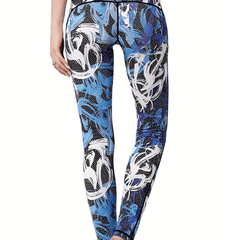 Graffiti Print High Waist Yoga Pants