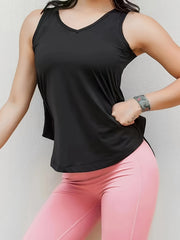 Mesh V-Neck Tank Top Sleeveless Yoga Fitness T-Shirt Women's Activewear