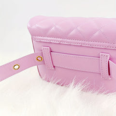 Casual Quilted Square Waist Bag For Girls