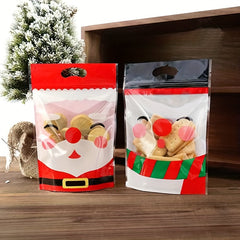 48pcs Christmas Candy Zipper Bags Santa Cookie Packaging