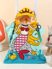 Kids Dinosaur Hooded Beach Towel Absorbent Soft Poncho Towel