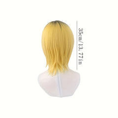 Men's Golden Mixed Short Straight Wig for Cosplay Party