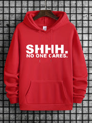 Funny Letter Print Hoodies For Men Graphic Sweatshirt With Kangaroo Pocket