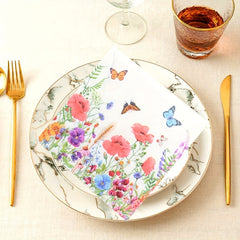 20pcs Flowers Napkins Decorative Floral Paper Napkins