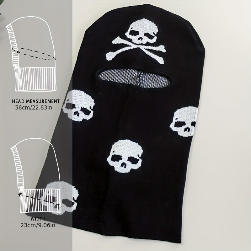 Skull Jacquard Balaclava Hip Hop Knit Hat Unisex Beanie Coldproof Ski Mask