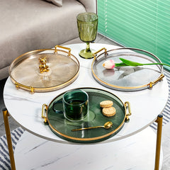 Round Serving Tray Dessert Platter Decorative Vanity Tray Food Tray