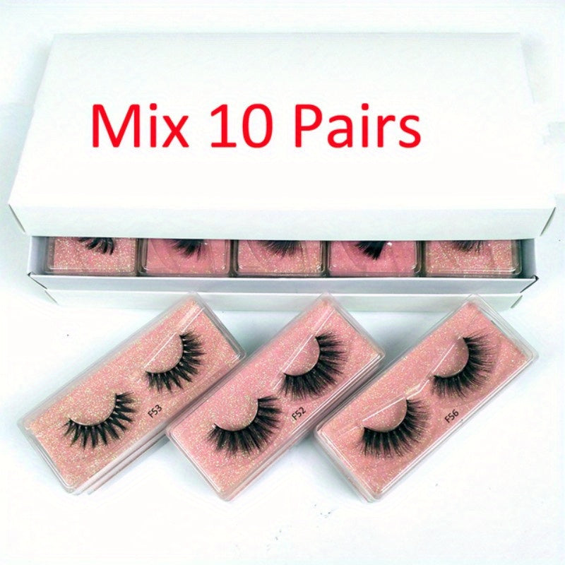 Faux Mink 3D Natural Look False Eyelashes, 200 Pairs
