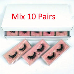 Faux Mink 3D Natural Look False Eyelashes, 200 Pairs