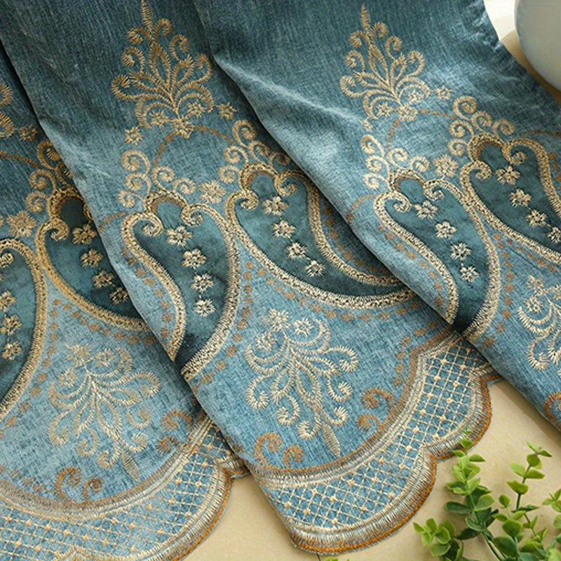 European Embroidered Curtains with Window Yarn - 1pc