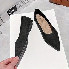 Women's Knitted Flat Shoes Soft Sole Slip On Casual Flats