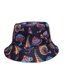 Starry Sky Print Double-sided Bucket Hat Couple Style Summer Sun Hat