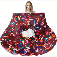 Soft and Warm Flannel Round Blanket Donut Throw Blanket