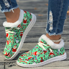 Women's Christmas Snow Boots Winter Plush Comfort Warm Flats