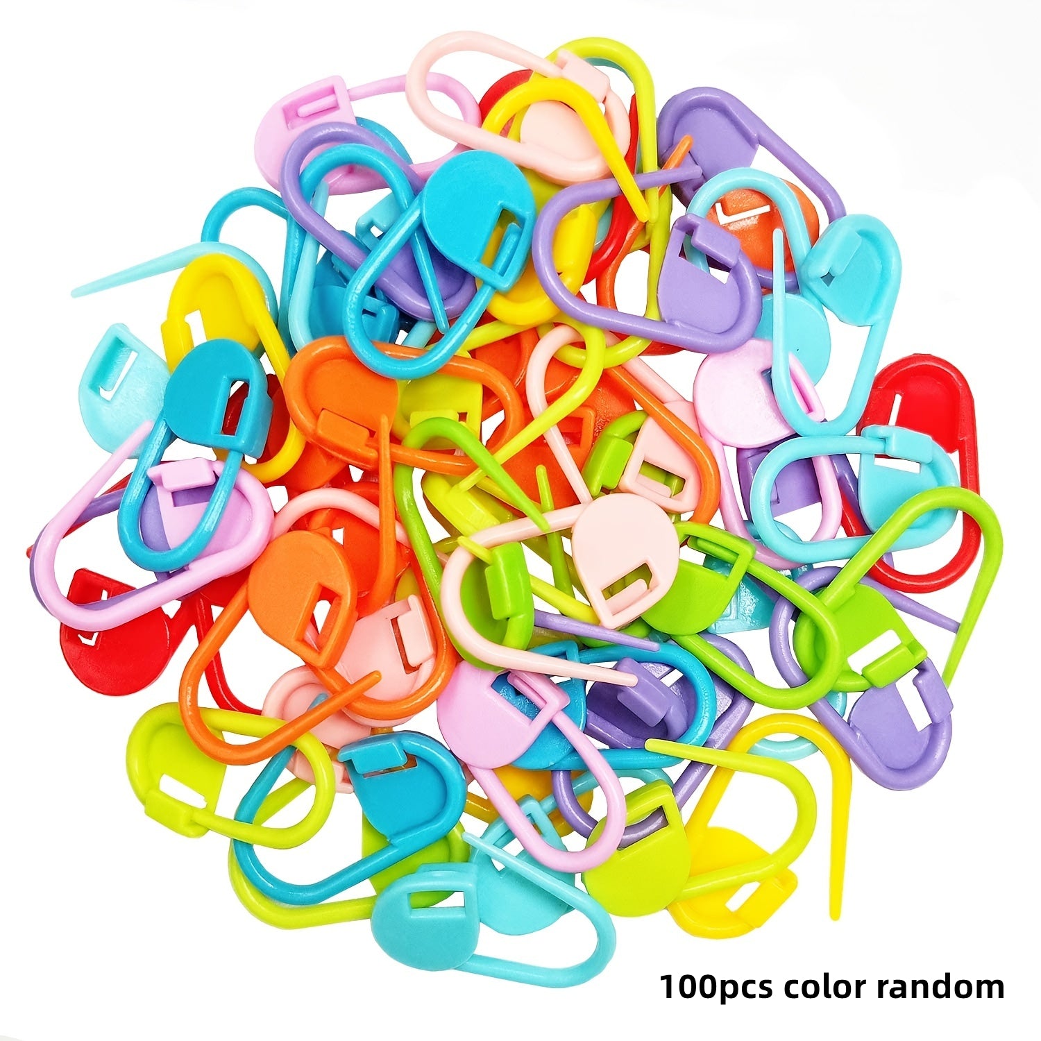100pcs Colorful Plastic Safety Pins Knitting Markers Crochet Clips